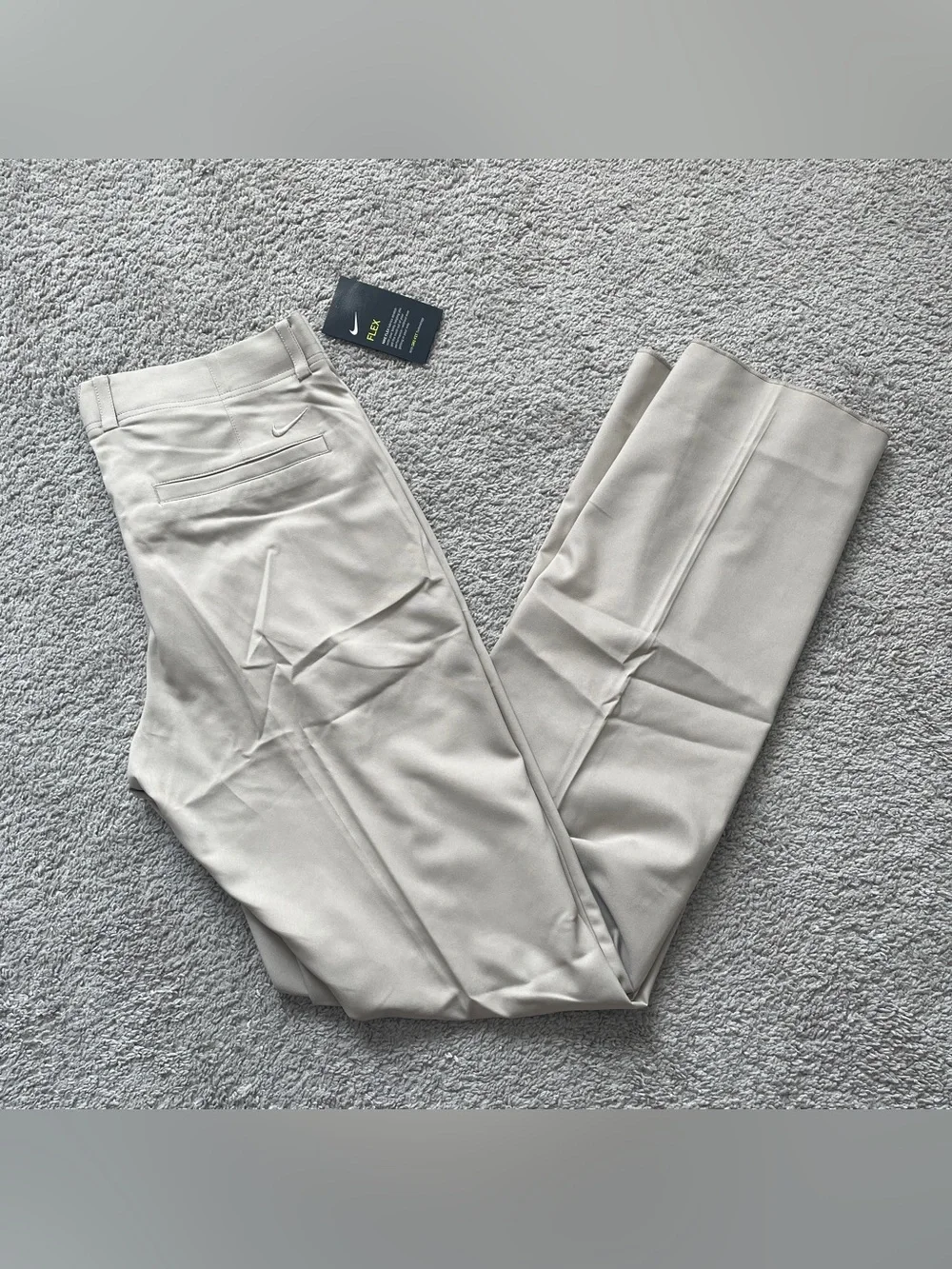 NWT Nike Golf Flex Dri-FIT Pants Mens 34 Khaki Beige Unhemmed Long AJ6317-221